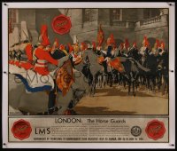 8c0039 LONDON THE HORSE GUARDS linen 39x46 Canadian special poster 1939 Christopher Clark art, rare!