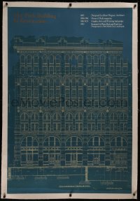 8c0049 PUCK BUILDING IN RESTORATION linen 32x47 special poster 1980s cool blueprints, very rare!