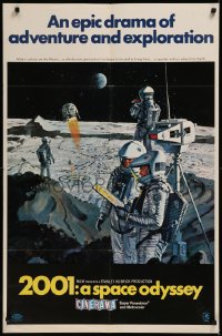 8d0209 2001: A SPACE ODYSSEY style B Cinerama 1sh 1968 Kubrick, McCall art of astronauts, rare!