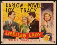 8d0033 LIBELED LADY 1/2sh 1936 Jean Harlow, William Powell, Spencer Tracy, Myrna Loy, ultra rare!