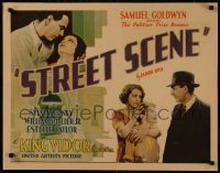 8d0037 STREET SCENE 1/2sh 1931 King Vidor classic, Sylvia Sidney, William Collier Jr., very rare!