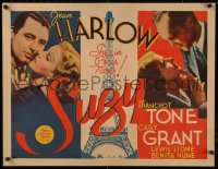 8d0038 SUZY 1/2sh 1936 sexy Jean Harlow between Cary Grant & Franchot Tone in Paris, ultra rare!