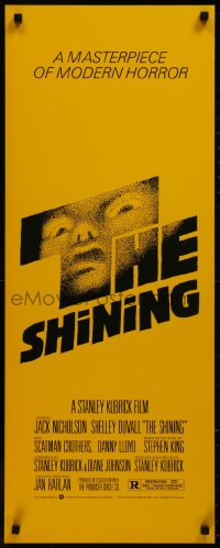 8d0080 SHINING insert 1980 Stephen King & Stanley Kubrick, crazy Jack Nicholson, Saul Bass art!