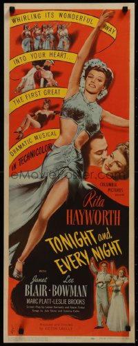 8d0026 TONIGHT & EVERY NIGHT insert 1944 completely different images of Rita Hayworth, rare!