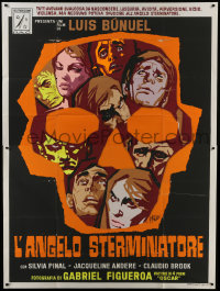 8d0141 EXTERMINATING ANGEL Italian 2p 1968 Luis Bunuel's El angel exterminador, Symeoni montage art!