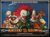 8d0052 KILLER KLOWNS FROM OUTER SPACE 20x26 English video poster 1988 different Tom Simpson art!