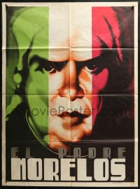8d0154 EL PADRE MORELOS Mexican poster 1943 freedom fighter, different Ernesto Guasp art, very rare!