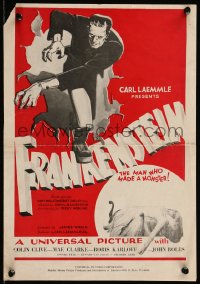 8d0169 FRANKENSTEIN pressbook cover 1931 classic art of Boris Karloff as the monster, beyond rare!