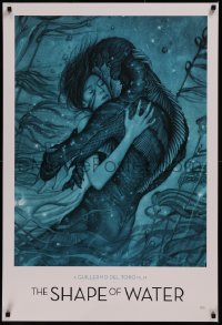 8d0054 SHAPE OF WATER heavy stock 27x40 special poster 2017 Guillermo del Toro, best James Jean art!