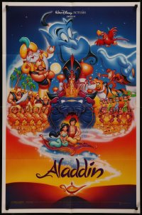 8f0501 ALADDIN DS 1sh 1992 Walt Disney Arabian fantasy cartoon, Calvin Patton art of cast!