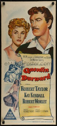8f0173 ADVENTURES OF QUENTIN DURWARD Aust daybill 1955 art of Robert Taylor & Kay Kendall!
