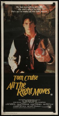 8f0177 ALL THE RIGHT MOVES Aust daybill 1984 close up of high school football player Tom Cruise!