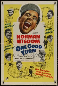 8f0029 ONE GOOD TURN English 1sh 1954 Norman Wisdom, bad man wants to destroy orphanage!