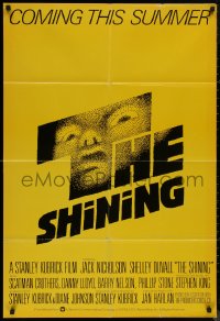 8f0034 SHINING advance English 1sh 1980 Stanley Kubrick, Jack Nicholson, Duvall, Saul Bass art!