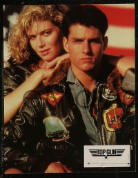 8f0073 TOP GUN 12 French LCs 1986 different images of Tom Cruise & Kelly McGillis, Navy fighter jets!
