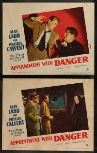 8g1139 APPOINTMENT WITH DANGER 2 LCs 1951 cool images of nun Phyllis Calvert and cast, film noir!
