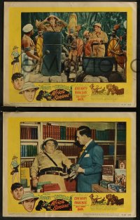 8g1033 AFRICA SCREAMS 3 LCs R1953 great images of Bud Abbott & Lou Costello in jungle with natives!