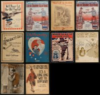 8h0219 LOT OF 10 WWI 11X14 SHEET MUSIC 1910s a variety of great patriotic songs!