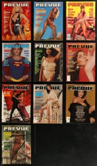 8h0286 LOT OF 10 PREVUE MOVIE MAGAZINES 1980s all with sexy female cover images!