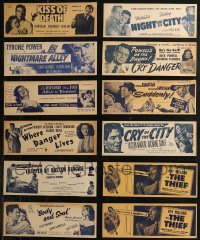 8h0197 LOT OF 12 CRIME FILM NOIR 4X11 TITLE STRIPS 1940s-1950s great images from several movies!