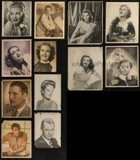 8h0208 LOT OF 12 PICTURE FRAME AND MAGAZINE PROMO PHOTOS 1930s-1940s portraits of movie stars!