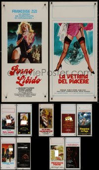 8h0472 LOT OF 11 MOSTLY FORMERLY FOLDED SEXPLOITATION ITALIAN LOCANDINAS 1970s-1990s with nudity!