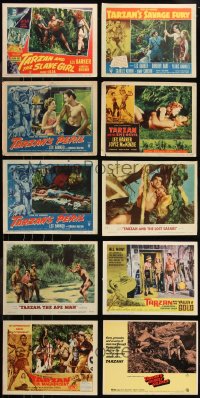 8h0163 LOT OF 10 1950-70 TARZAN LOBBY CARDS 1950-1970 great scenes from several movies!