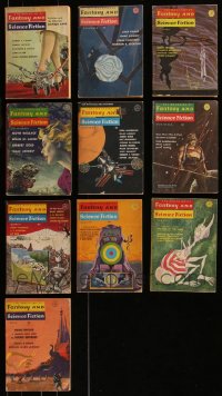 8h0287 LOT OF 10 FANTASY & SCIENCE FICTION MAGAZINES 1960s filled with great images & articles!