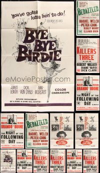 8h0072 LOT OF 16 FOLDED MILITARY ONE-SHEETS 1960s-1970s advertising for a variety of movies!