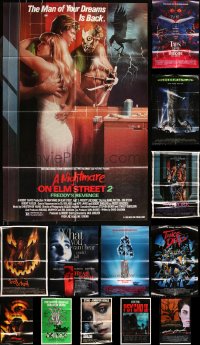 8h0074 LOT OF 14 FOLDED 1980S-90S HORROR ONE-SHEETS 1980s-1990s great images from scary movies!