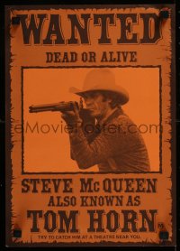 8j0016 TOM HORN Aust special poster 1980 see cowboy Steve McQueen in the title role before he sees you!