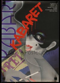 8j0006 CABARET Czech 11x16 1989 Liza Minnelli in Nazi Germany, Fosse, different art by Bartosova!