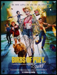 8j0059 BIRDS OF PREY advance French 16x21 2020 Margot Robbie as Harley Quinn with Bruce the Hyena!