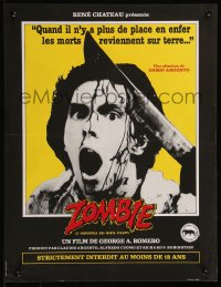 8j0065 DAWN OF THE DEAD French 16x20 1983 George Romero, completely different zombie image!