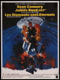 8j0067 DIAMONDS ARE FOREVER French 17x22 R1980s Sean Connery as James Bond 007 by Robert McGinnis!