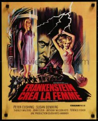 8j0075 FRANKENSTEIN CREATED WOMAN French 17x21 1967 cool art of Peter Cushing & sexy Susan Denberg!