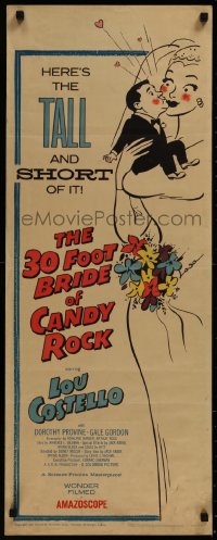 8j0316 30 FOOT BRIDE OF CANDY ROCK insert 1959 great art of Costello, the tall and short of it!