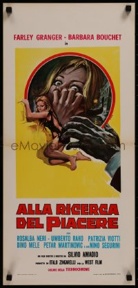 8j1030 AMUCK Italian locandina 1978 Casaro art of killer's hand reaching for sexiest Barbara Bouchet