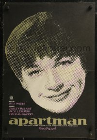 8j0610 APARTMENT Yugoslavian 19x28 1961 Billy Wilder directed, different image of Shirley MacLaine!