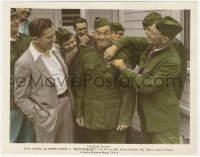 8k0004 BLOCK-HEADS color 8x10.25 still 1938 Stan Laurel is given medal 20 years after the war!