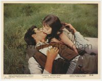 8k0010 GREEN MANSIONS color 8x10 still #1 1959 Audrey Hepburn & Anthony Perkins kissing on ground!