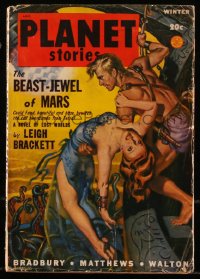 8m0040 PLANET STORIES pulp magazine Winter 1948 The Beast-Jewel of Mars, Allen Anderson art!
