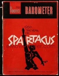 8m0013 SPARTACUS exhibitor magazine Feb 29, 1960 great Saul Bass cover art, Boxoffice Barometer!