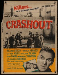 8p0003 CRASHOUT 30x40 1954 desperate caged men who go over the wall, cool prison break images!