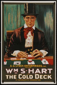 8p0043 COLD DECK S2 poster 2000 great gambling art of western cowboy William S. Hart playing faro!