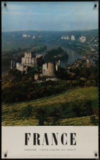 8p0039 FRANCE 24x39 French travel poster 1954 great images of the Chateau-Gaillard and town!