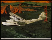 8p0029 PAN AMERICAN AIRWAYS SYSTEM 19x24 travel poster 1984 China Clipper over San Francisco bay!