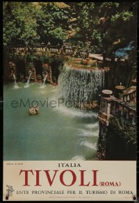 8p0037 TIVOLI 27x39 Italian travel poster 1957 Villa D'Este, great image of fountains!