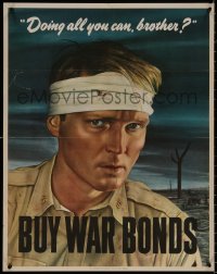 8p0019 DOING ALL YOU CAN BROTHER 22x28 WWII war poster 1943 Sloan art of wounded soldier!
