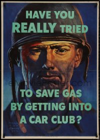 8p0020 HAVE YOU REALLY TRIED TO SAVE GAS 29x40 WWII war poster 1944 art by Harold Van Schmidt!